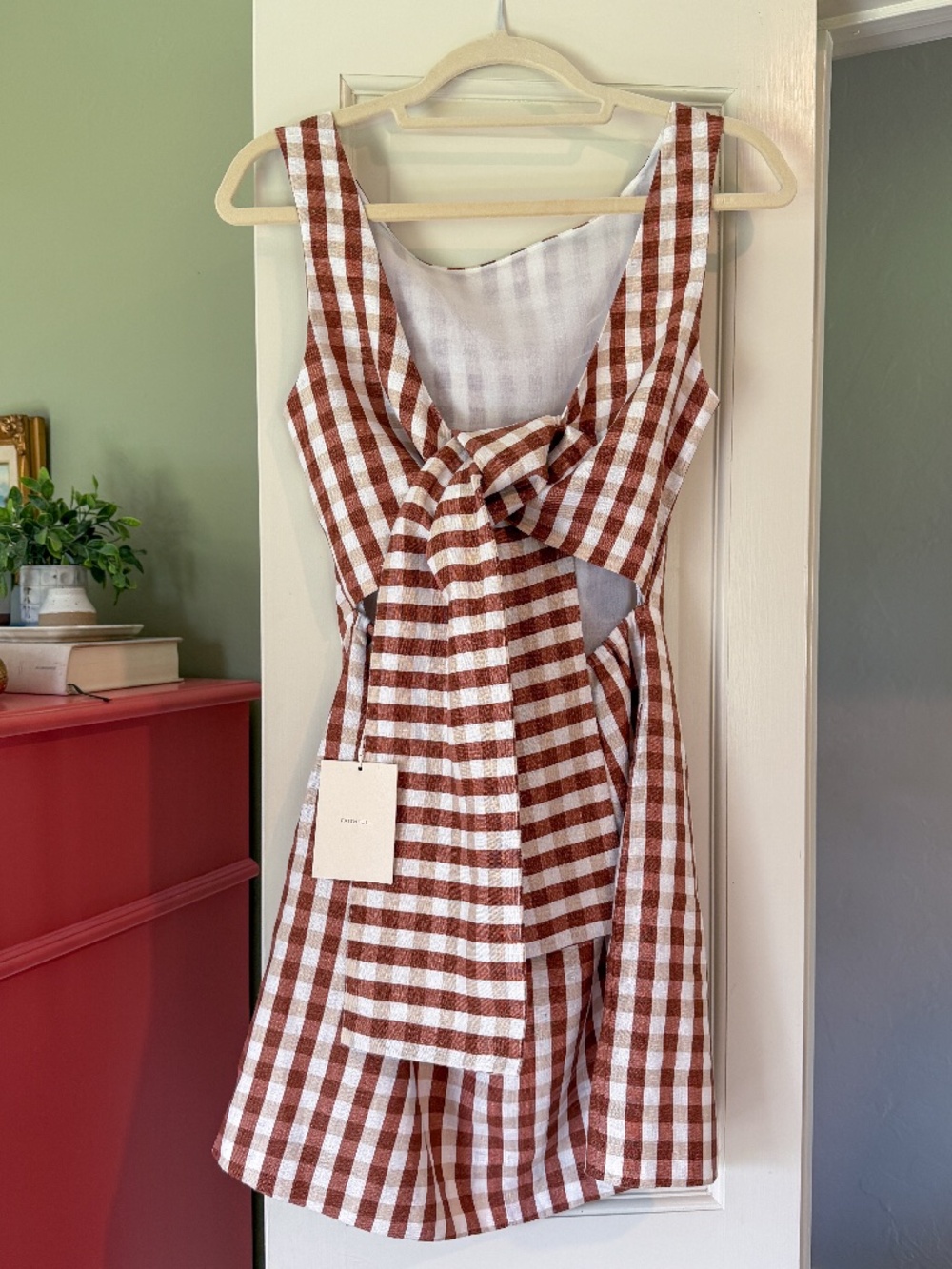 Faithfull the Brand Sofia Gingham Mini Dress Size S NWT - Picture 2 of 5
